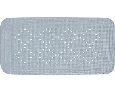 Produktbild von Spirella Duschmatte Badematte Badewannenmatte Badewanneneinlage antibakteriell rutschfest mit Saugnäpfen - Alaska Grau - ca. 36 x 71 cm