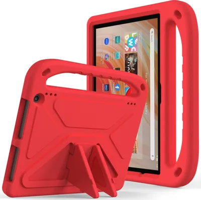 Produktbild von Hülle für Amazon Fire HD 10 2023, Leichte Stoßfeste Eva Kinder Schutzhülle mit Griff und Faltbarem Ständer Rot