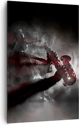 Produktbild von Bild auf Leinwand - Leinwandbild - Einteilig - Musiker Saxophonist Schwarz - 80x120cm - Wand Bild - Wanddeko - Wandbilder - Leinwanddruck - Wanddekoration - Leinwand bilder - Wandbild - PA80x120-4276