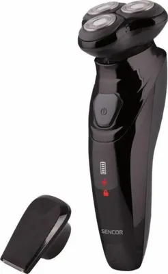 Zdjęcie produktu dla Sencor SMS 5510BK, Golarka rotacyjna, Czarny, Stal nierdzewna, Przyciski, Zasilanie, Bateria