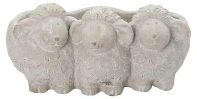 Image de Clayre & Eef Pot de fleurs Mouton 26x20x12 cm Gris Pierre