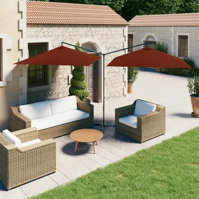 Obrázek produktu pro Maison Exclusive – dvojitý slunečník s ocelovým stožárem, 600 × 300 cm, terakota