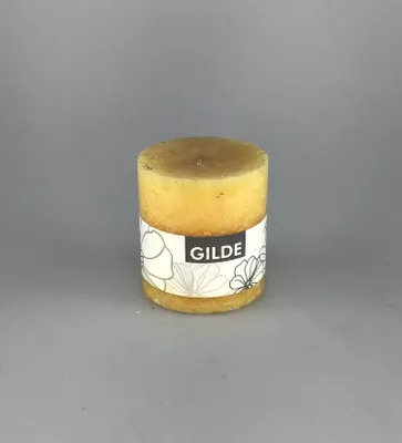 Produktbild von Gilde Stumpenkerze 7,5x6,5cm gelb