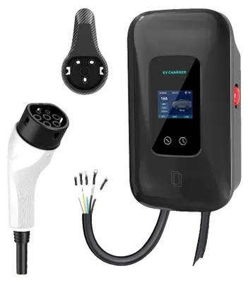 Image de Borne de recharge pour véhicules électriques, triphasée,via application, Type 2 11 kW 16 A 10 m, Type 2