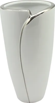 Produktbild von Gilde Vase "Flores" weiß, silber Länge 13,0 cm Breite 13,0 cm Höhe 24,0 cm 43804