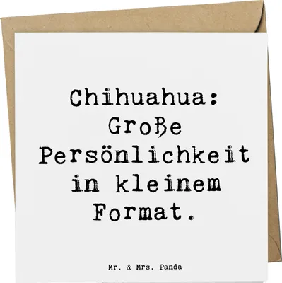 Produktbild von Mr. & Mrs. Panda Deluxe Karte Spruch Chihuahua Persönlichkeit - Weiß - Geschenk, Hunderasse, faltkarte, verspielte Hunde, anlasskarte, Hunderassen, Glückwunschkarte