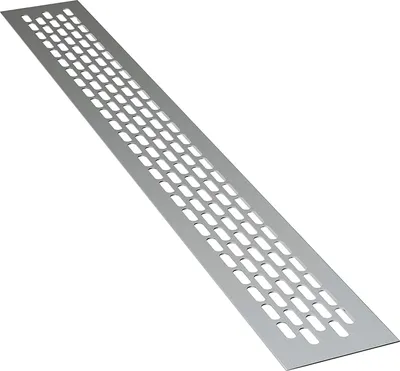 Produktbild von 2 x sossai Lüftungsgitter 48 x 6cm in Aluminium Design Belüftungsgitter Türgitter Stegblech Abluft