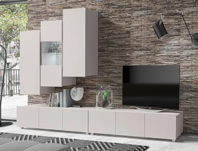 Produktbild von AX LIVING Anbauwand Wohnzimmer Kossana 11 – 300cm Breite Beige