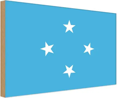 Produktbild von vianmo Holzschild 20x30 cm Mikronesiens Micronesia Flagge Fahne Wappen
