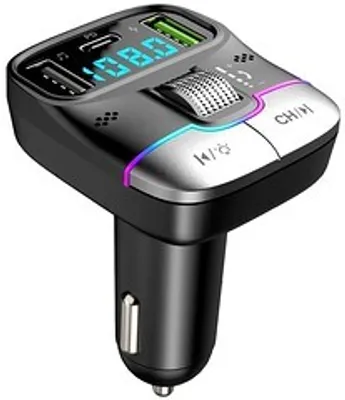 Produktbild von FM Transmitter, Auto Adapter KFZ Transmitter zu Bluetooth 5.3 QC3.0, 3-in-1 MP3 Player mit 3 USB Anschlüsse, Freisprechfunktion,Bluetooth Adapter Auto