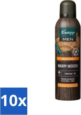 Image de Kneipp - Mousse de douche - Hommes - Bois chaud - Parfum boisé chaud - 200 ml - Lot avantageux - 10 pièces