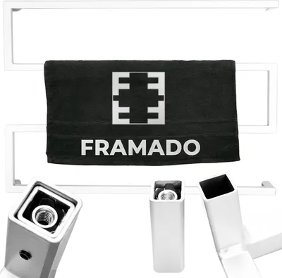 Produktbild von FRAMADO, Handtuchhalter Badezimmer Wand, Metall, 70x7x50cm, Weiß, Zygzak