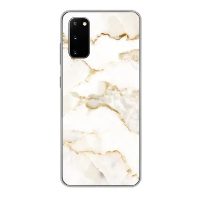 Produktbild von MuchoWow® Handyhülle Schutzhülle Hülle für Samsung Galaxy S20 Marmor - Limette - Gold - Luxus - Marmoroptik - Weiß Silikon Softcase Handy Hülle - Bild