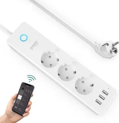 Produktbild von Steckdosenleiste WiFi 3G 15A + 3 USB 3.1A Weiß
