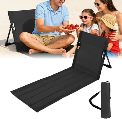 Produktbild von Klappbarer Strandstuhl, mit Rückenlehne, 600D Oxford-Gewebe, schwarz, für Outdoor