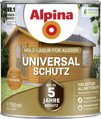 Produktbild von Alpina Holzlasur Universal-Schutz0,75L kastanie