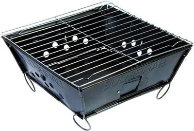 Produktbild von Kompakter Tisch-Holzkohlegrill, leicht, mit flachem Design für Camping & Picknick