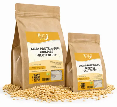 Produktbild von Tasty Pott Protein Soja Crispies mit 60% Eiweiß - im Beutel - 2 Beutel