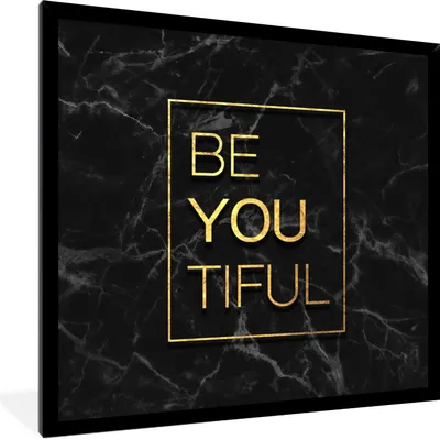 Produktbild von MuchoWow® Gerahmtes Poster Zitate - Motivation - Gold - Marmor 40x40 cm - Poster mit Schwarzem Bilderrahmen Wandposter Rahmen Foto Bilder - Mit Rahmen - Wanddekoration Schlafzimmer