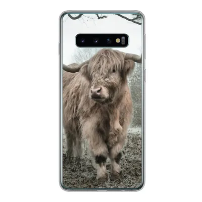Produktbild von MuchoWow® Handyhülle Schutzhülle Hülle für Samsung Galaxy S10 Schottische Highlander - Natur - Herbst - Tiere - Wildtiere - Wald Silikon Softcase Handy Hülle - Handytasche