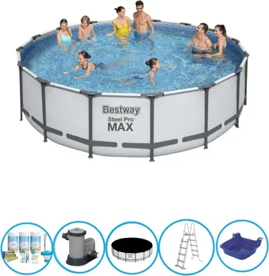 Zdjęcie produktu dla Bestway Pool Steel Pro MAX - Mit Zubehör - 488x122 cm