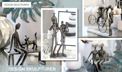Produktbild von Tolle repräsentative Motto Design Figur ' DU WIRST MORGEN SEIN, WAS DU HEUTE DENKST ', Skulptur und Kunstobjekt, Maße 14 x 10 x 6 cm, Eisen antikfarben schwarz-braun, pure Lebensfreude