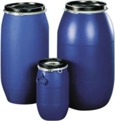 Produktbild von Bauchfass - HDPE - 220 l - Durchm. 595 mm - Höhe 1.010 mm - blau - Deckel - Spannring
