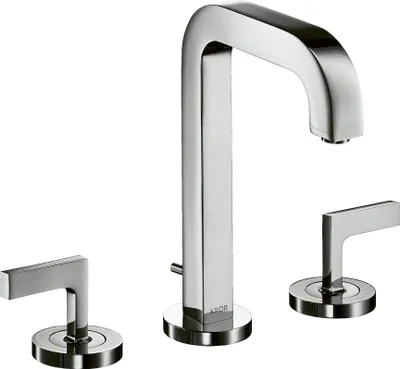 Immagine prodotto di hansgrohe AXOR Citterio mitigeur lavabo 3 trous 170, vidage escamotable, bec verseur 140mm, béqu'illes, rosaces, 39135000, 39135000