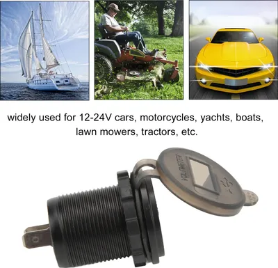 Obrázek produktu pro USB adaptér do auta QCPD, rychlé nabíjení, 12–24 V, vodotěsný indikátor napětí, univerzální pro motocykly, jachty