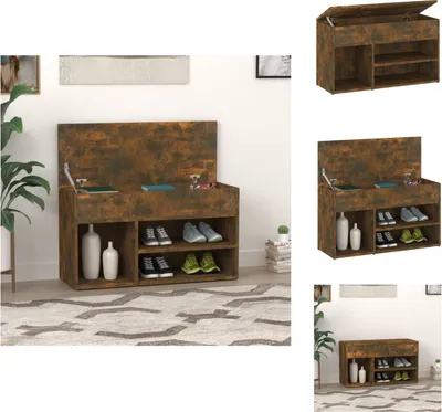 Obrázek produktu pro vidaXL Lavice na boty kouřový dub 80x30x45 cm materiál na bázi dřeva - Botníky a skříně