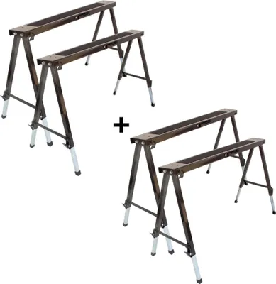 Produktbild von Arbeitsbock höhenverstellbar, Klappbock 2x 2er Set mit Anti-Rutsch-Auflage