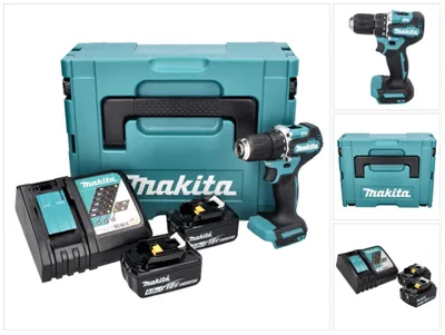 Produktbild von Makita DDF 487 RGJ Akku Bohrschrauber 18 V 40 Nm Brushless + 2x Akku 6,0 Ah + Ladegerät + Makpac