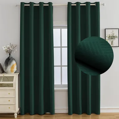 Obrázek produktu pro Sada dvou termoizolačních zatemňovacích závěsů – 140 x 145 cm, zelená barva