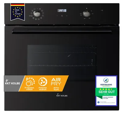 Image de Four encastrable 60 cm autonome noir chaleur tournante grill four de cuisine, Image générée par une IA