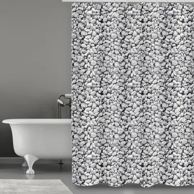 Image de Rideau de douche en polyester 180 x 200 cm Galets - M S V