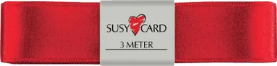 Produktbild von SUSY CARD Geschenkband "Doppelsatin" 25 mm x 3 m rot