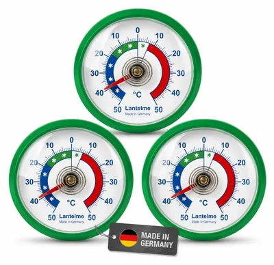 Produktbild von 3er Set Kühlschrankthermometer Set Selbstklebend in Grün Analog Kühlschrank Gefrierschrank Temperaturmesser Thermometer