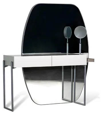 Image de Coiffeuse avec tabouret Console de maquillage Bois blanc Moderne