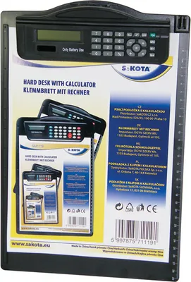 Produktbild von A4 Klemmbrett mit Taschenrechner - schwarz