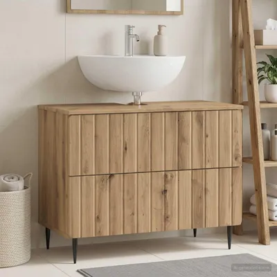 Obrázok produktu pre Maison Exclusive – Skrinka pod umývadlo ZWOLLE, Imitácia dreva Artisan, 82 x 41 x 58,5 cm