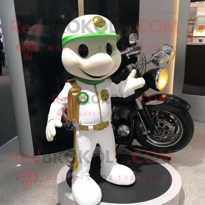 Immagine prodotto di Personaggio in costume della mascotte REDBROKOLY White Pot Of Gold vestito con una giacca da moto e portachiavi