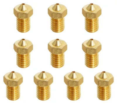 10x M6 Extruderdüse 1,75 mm, 1,2 mm Messing für 3D-Drucker