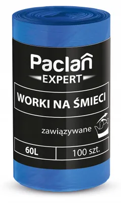 Productafbeelding van Vuilniszakken, 60 liter, 100 stuks, verpakte, multifunctionele vuilniszakken, 6-voudig - Paclan