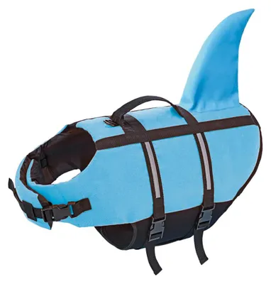 Hunde Schwimmhilfe Sharki Hellblau M, 35 cm