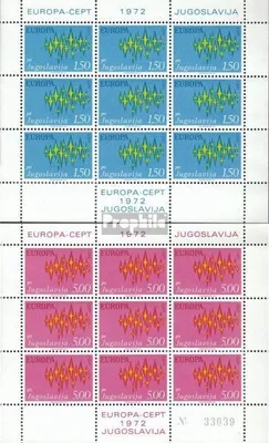 Produktbild von Briefmarken Jugoslawien 1972 Mi 1457-1458 Kleinbögen (kompl.Ausg.) postfrisch Europa