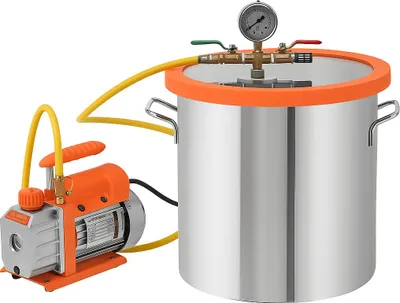 Obrázek produktu pro KRAFT&DELE | Vakuová pumpa s vakuovou komorou, pro odplyňování pryskyřice pro stabilizaci dřeva, 200W, 1440 otáček za minutu, vakuová pumpa, chladicí vakuová pumpa