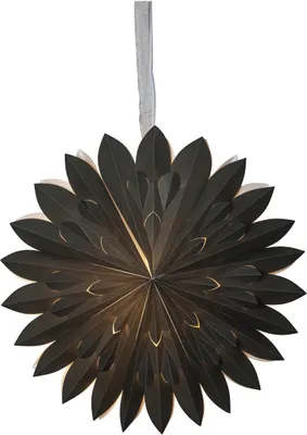 Produktbild von Großer dunkelgrüner Papierstern ,Clipp', mehrzackig, Aufhängung aus Organza, Ø 60cm
