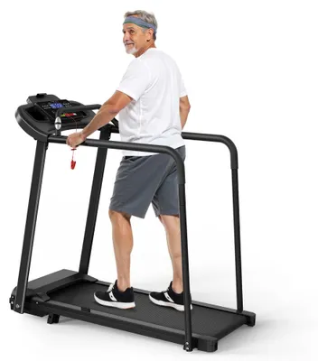 Produktbild von AIORBER Klappbares elektrisches Laufband, 2-fach Steigung, bis 120 kg, App-Steuerung, leise, Heimtrainer, Walking Pad, Schwarz