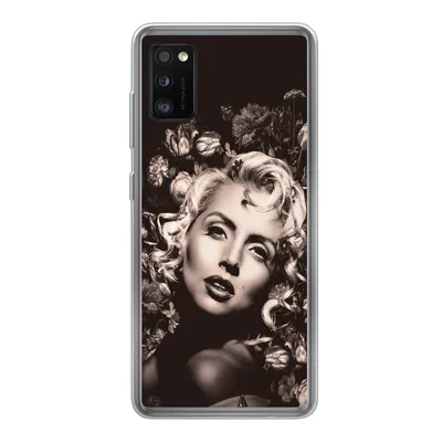 Produktbild von MuchoWow® Handyhülle Schutzhülle Hülle für Samsung Galaxy A41 Frau - Blumen - Schmetterling Silikon Softcase Handy Hülle - Mobiltelefon
