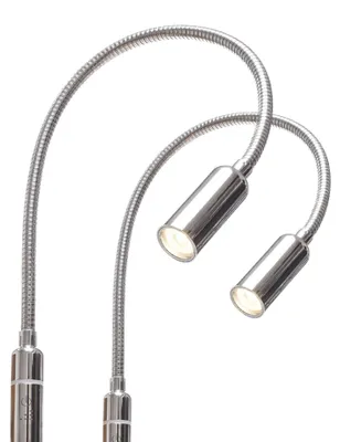 Produktbild von kalb | 3W LED Leseleuchte Nachttischlampe Bettlampe Leselampe dimmbar 2er Set chrom